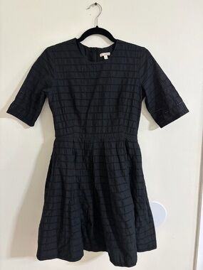 GAP Black Eyelet Mini Fit-and-Flare Dress